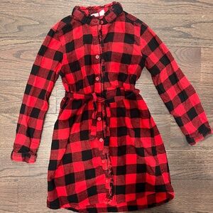Gap Kids size small red & black buffalo plaid holiday dress
